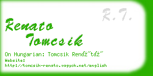 renato tomcsik business card